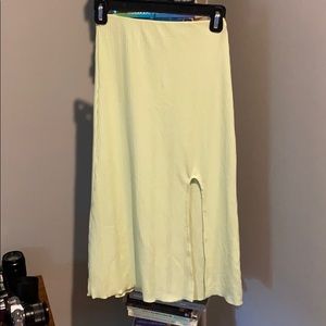 Love, Fire Nordstrom Ribbed Side Slit Midi Skirt